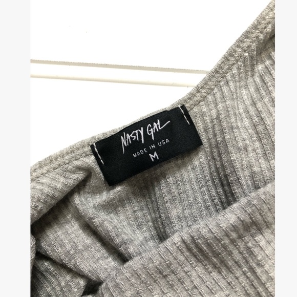Small NASTY GAL Light Gray Backless Bodysuit - Picture 5 of 6